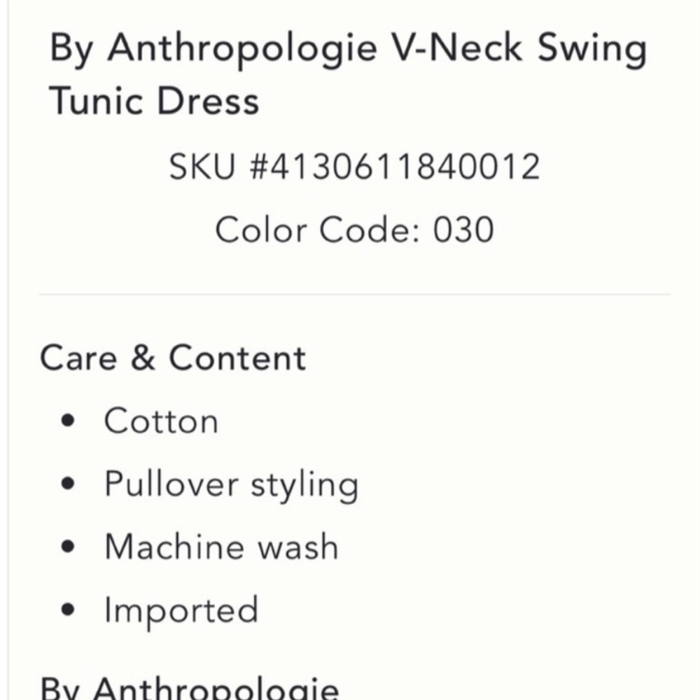 Anthropologie green v neck swing tunic dress - Picture 4 of 7
